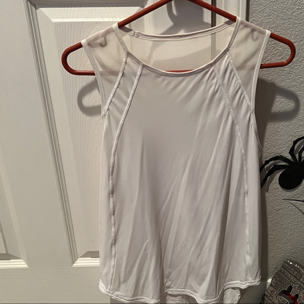 lululemon Sculped Tank top. Off White Mesh Tank Top